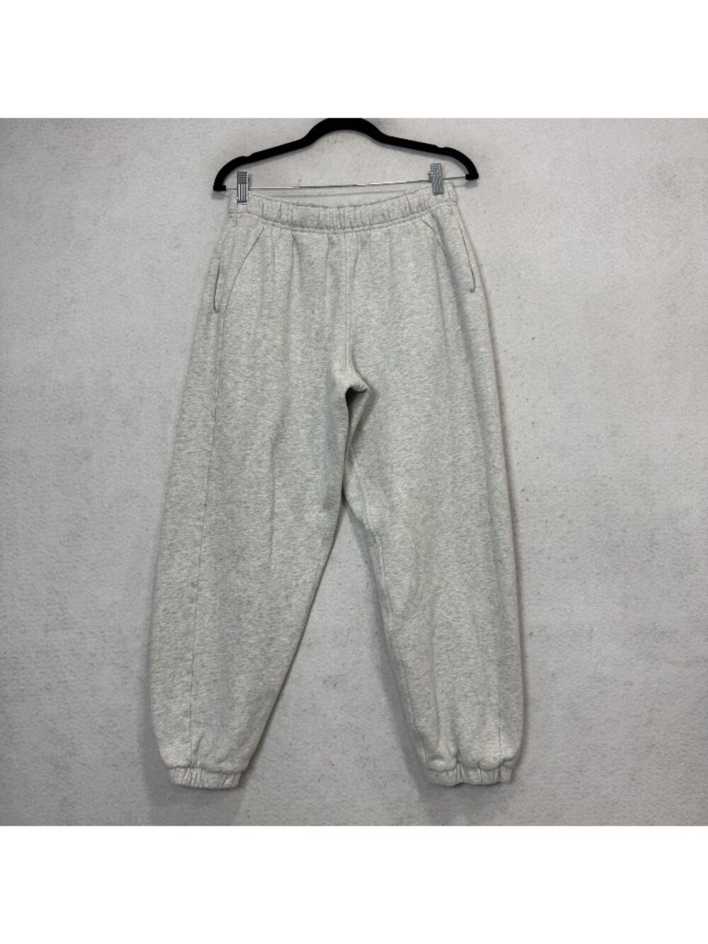 Lululemon Jogger Pants Womens S Gray Fleece Elastic Waist Pockets Lounge Gym